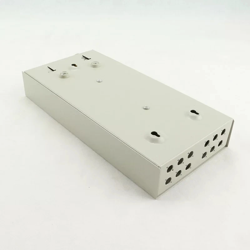 FC terminal box blank 12 cores FTTH SPCC 12 port FC fiber optic patch panel FTTX Distribute box Beige ELINK thickened 0.8mm 2pcs