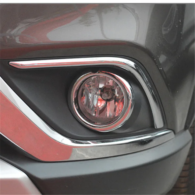 

ABS Chrome For Mitsubishi Outlander 2016 2017 Accessories Car Front fog lampshade frame Cover Trim Sticker car styling 2pcs