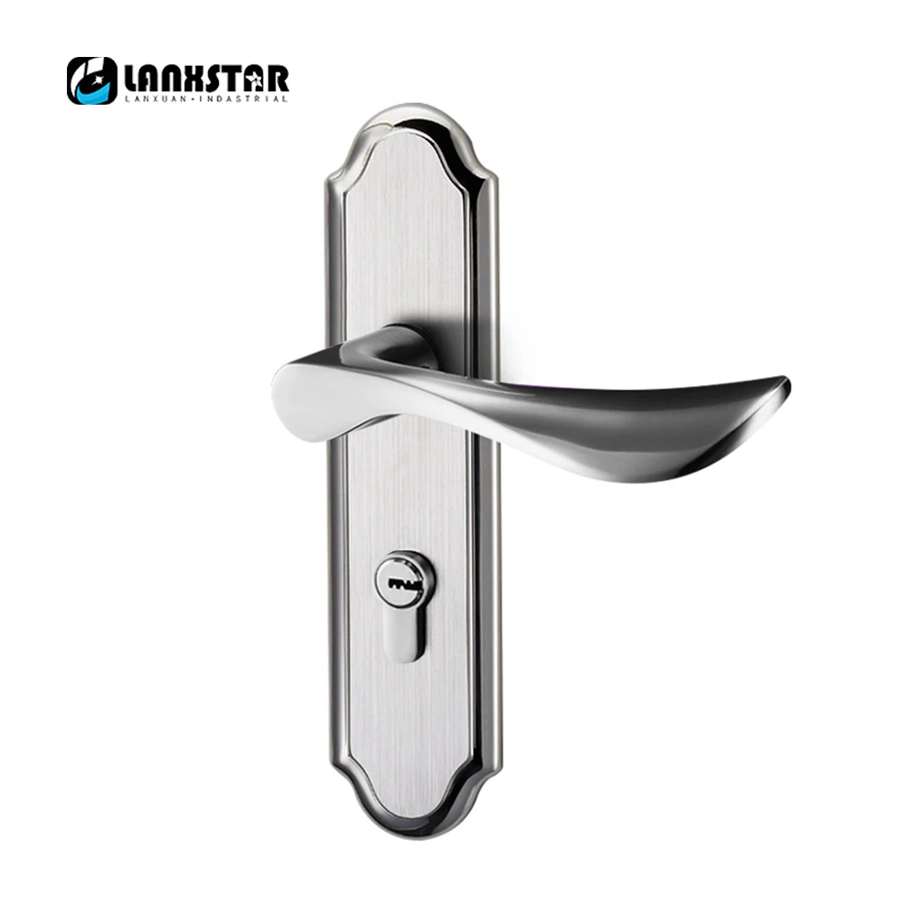 

NEW High Strength 304 Stainless Steel Interior Door Handle Lock 50Size Anti-insert Lockset Living Room Door Lock Handle