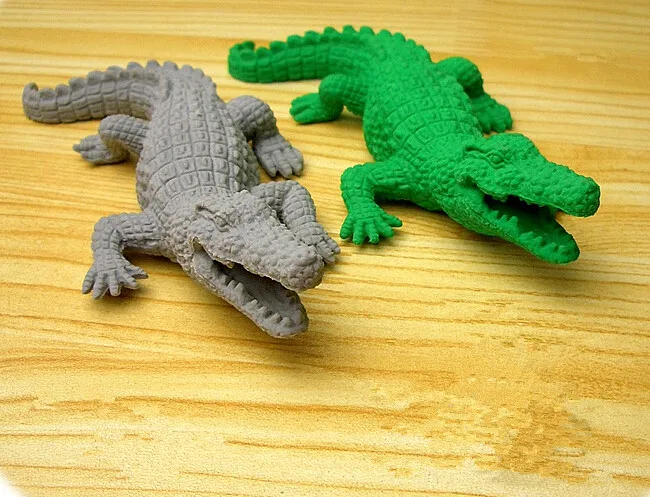 2016 New Animal Eraser Crocodile Eraser Alligator Eraser Set Magic  Eraser Sets for friends MOQ 6 pieces per lot