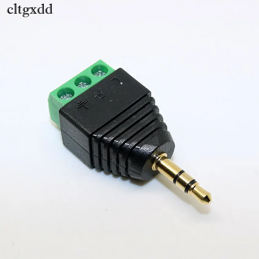 Cltgxdd 1 paio placcato oro 3.5mm 1/8 pollici Stereo maschio e femmina Jack a vite AV Video AV connettore spina terminale Balun, 3 poli