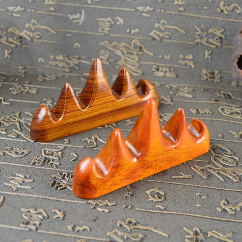 1 pcs Hill Shaped Chinese Calligraphy Painting Pen Holder  Red Sandal Wood Pen Resting Desk  Supplies