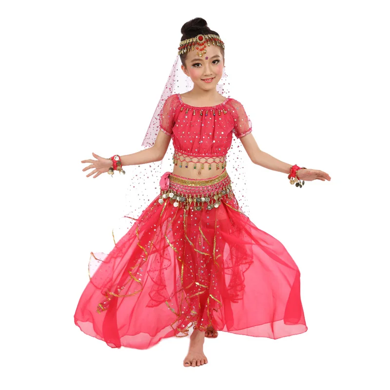 New Style Kids Belly Dance Costume Oriental Dance Costumes Belly Dance Dancer Clothes Indian Dance Costumes For Kids 3pcs/set