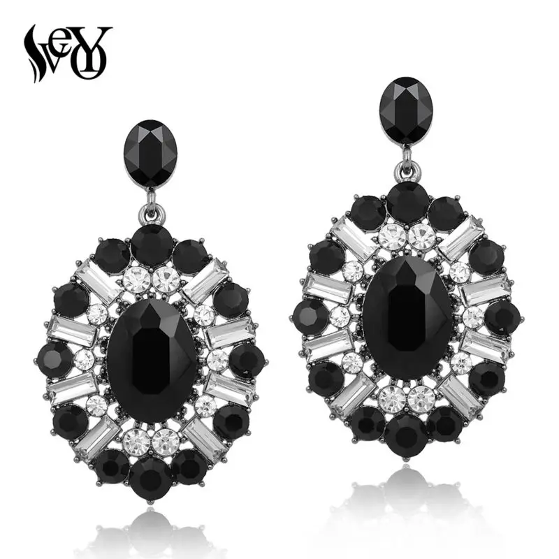 VEYO Crystal Earrings For Woman Round Rhinestone Drop Earrings Luxury Classic brincos Pendientes High Quality