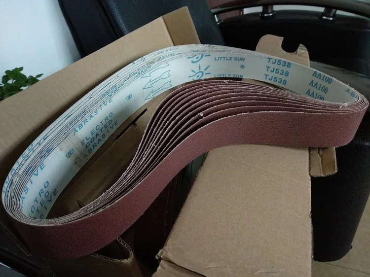Nowy 5 sztuk 1200*50mm brązowy korund szlifowanie metalu pas zespół ścierny 60 #-600 #