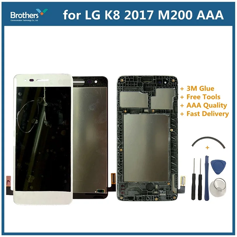 LCD Display for LG K8 2017 M200 LCD Screen Touch Screen Digitizer With Frame For LG K8 2017 M200 M210 LCD Assembly Replacement