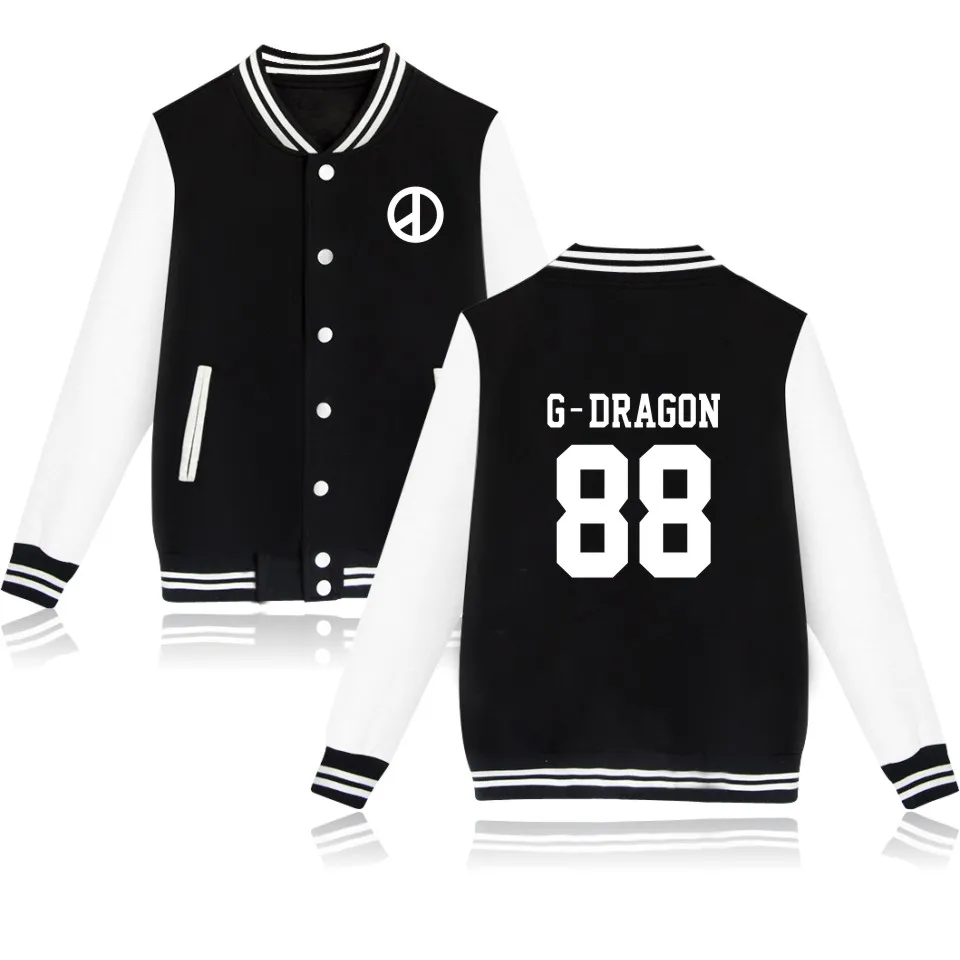 

New Bigbang kpop fashion Baseball Jacket men women Sweatshirts coats casual long sleeve hoodies Jackets tops plus size XXS-XXXXL