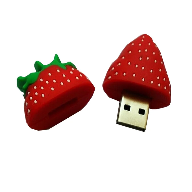 Heißer Verkauf Niedlich Obst Erdbeere-Stick 4GB 8GB 16GB USB-Stick 32GB 64GB Stift stick Flash-Stick USB 2,0 Memory Stick