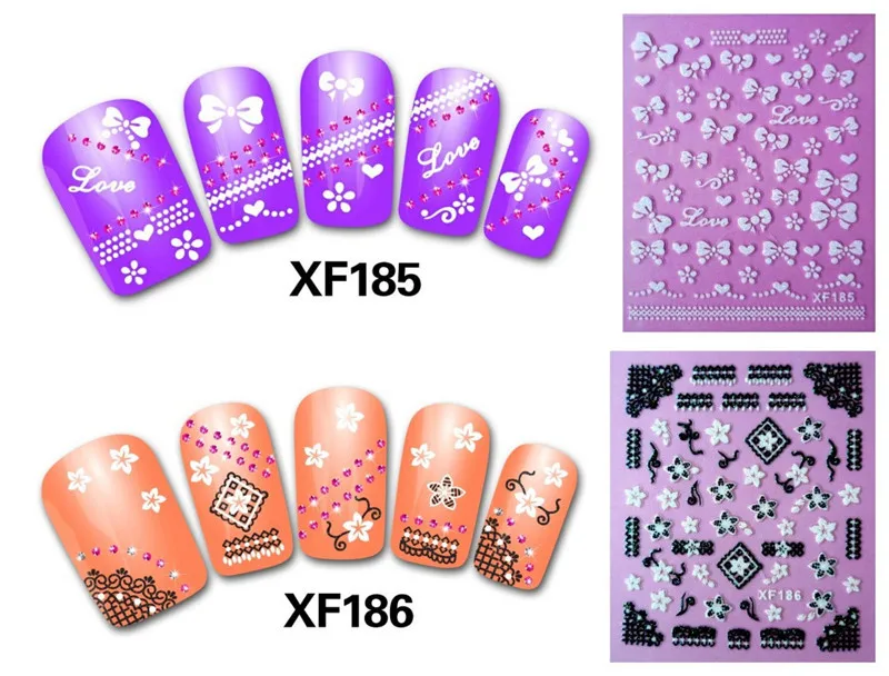 20 Desain 3D Stiker Kuku Dekorasi Nail Art Nail Art Stiker Dropshipping