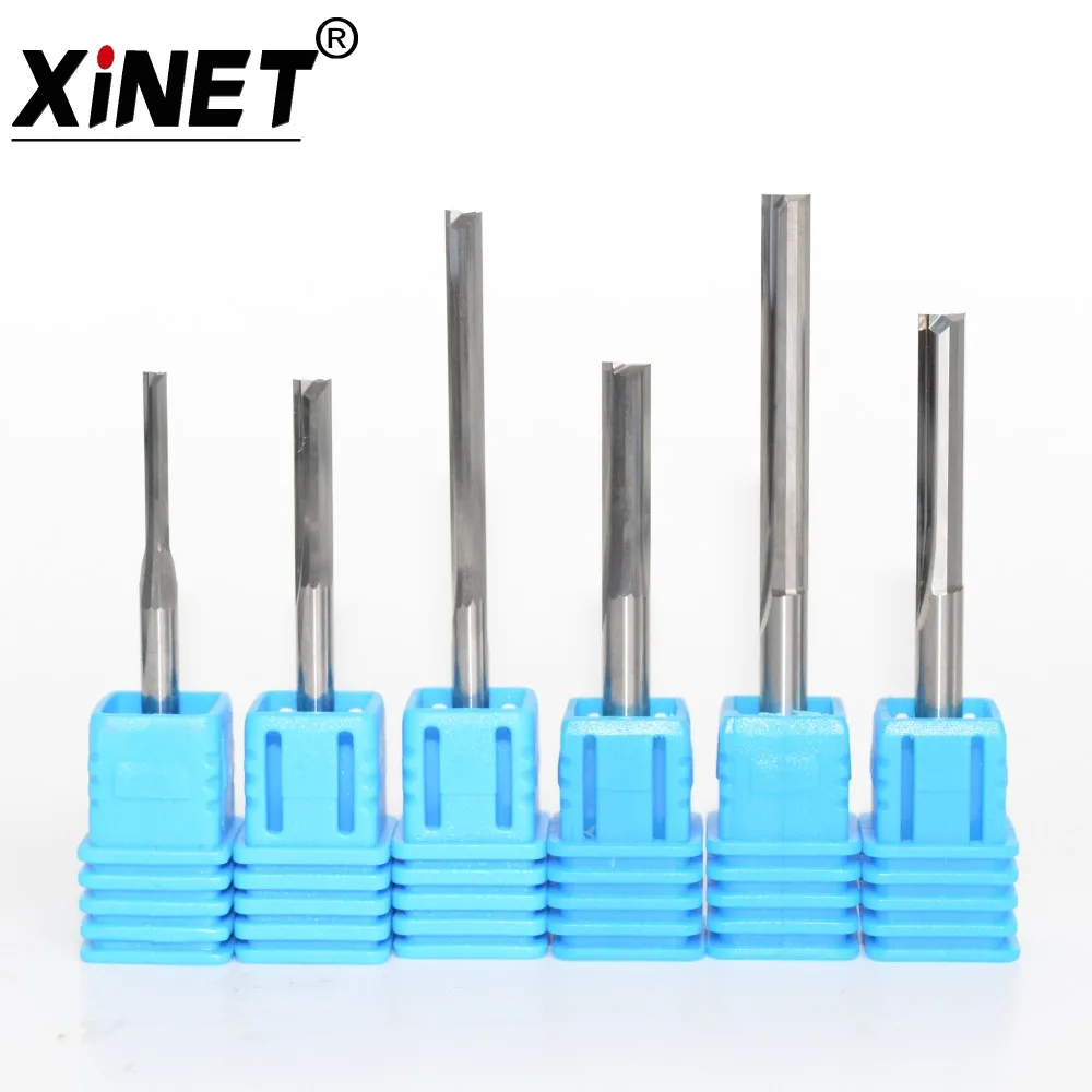 Fresa de extremo de carburo CNC, broca de enrutador de carpintería, alta precisión, cortador de fresado de extremo de 2 flautas rectas/EVA,MDF, madera