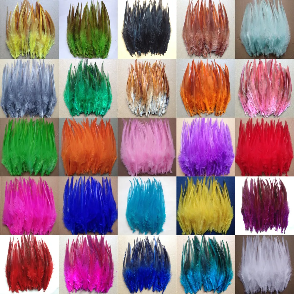 Wholesale 1000pcs beautiful Natural   rooster tail feathers 10-15cm / 4-6inch  Colors optional