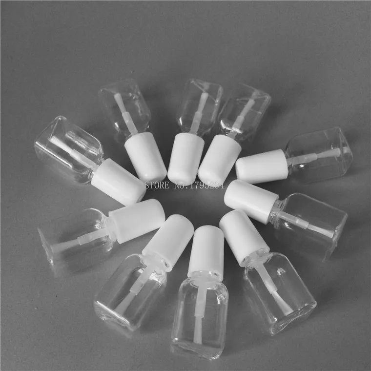 200pcs/lot 5ml Empty Square Nail Polished Package For Children With Brush Cap Plastic Nail Bottle In Refillable For Kids