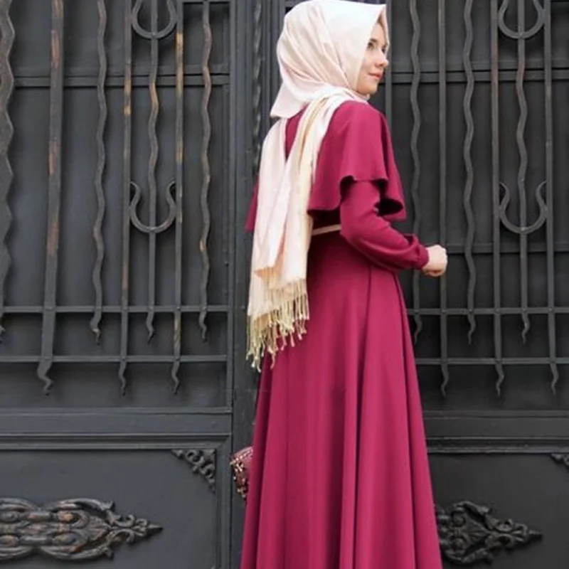 Moslemisches Abaya Kleid Frauen Mode Islamischen Arabisch Lange Hijab Kleid Schwarz Einfache Kleidung Traditionelle Abaya Muslimischen 7 Farben