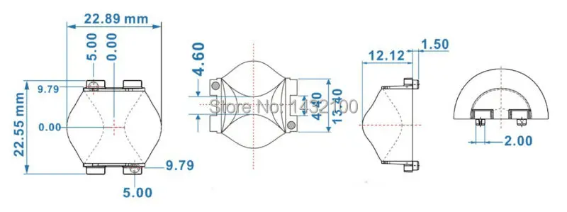 8x120degree oval Led lens for CREE XP|Federal 3535|Seoul MJT4040 LEDs(HX-CTD-FB)