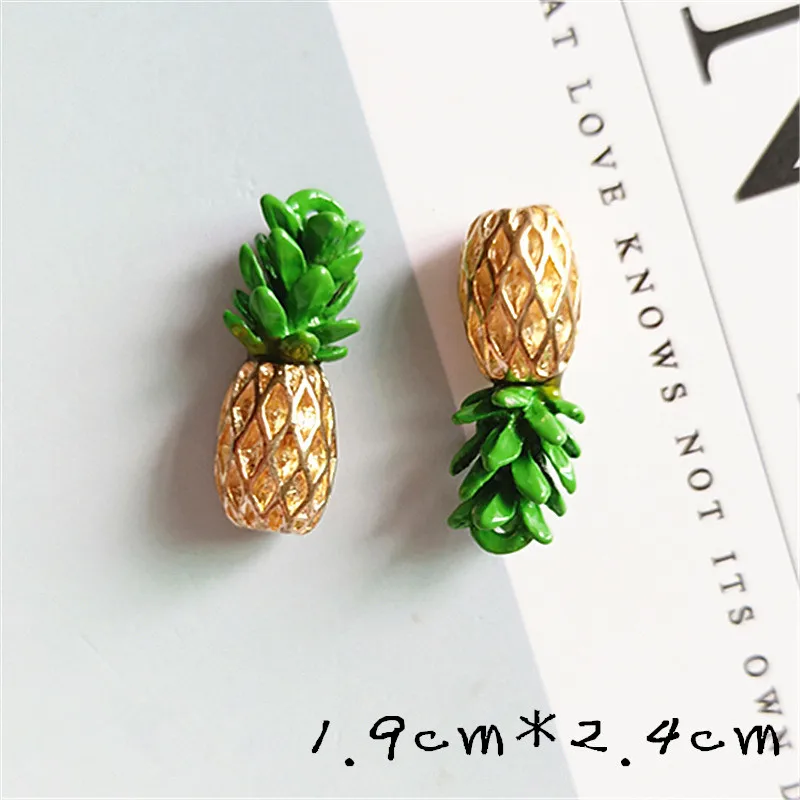 10pcs/lot New Alloy Small Pineapple Buttons Ornaments Jewelry Earrings Choker Hair DIY Jewelry Accessories Handmade