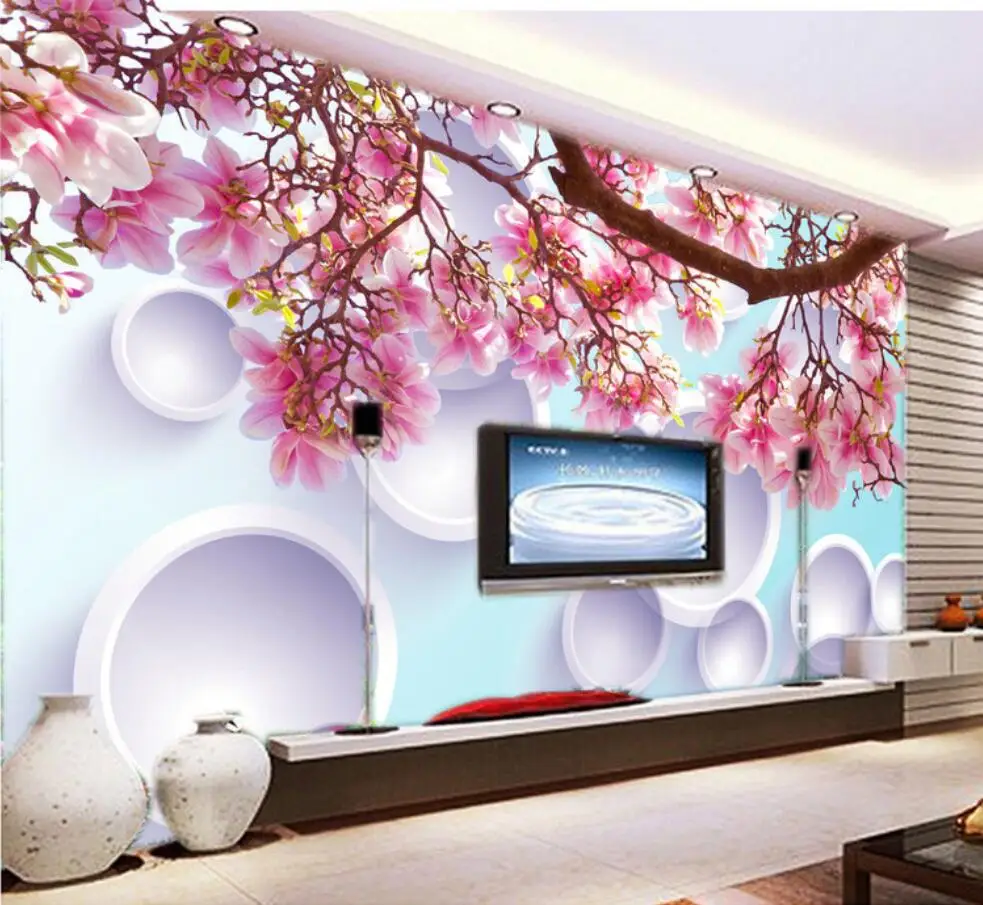 

beibehang Custom wallpaper 3D circle branches floral background murals living room bedroom tv sofa mural 3d wallpaper photo