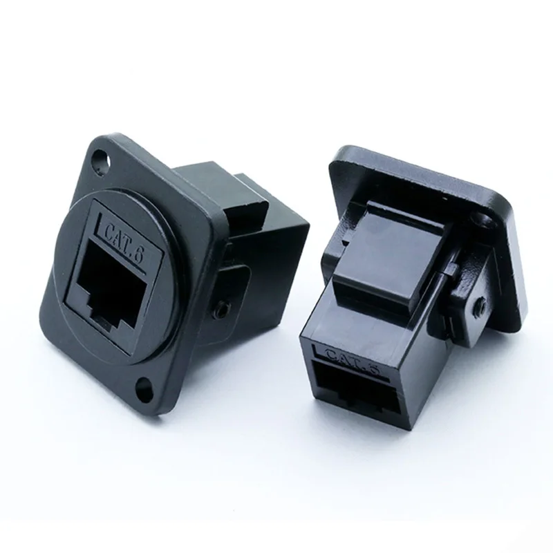 Conector de soquete fêmea para painel, 10 tamanhos de entrada fêmea rj45 8p8c rj45 e cat6, adaptador de rede ethernet, conector modular de extensão de interface