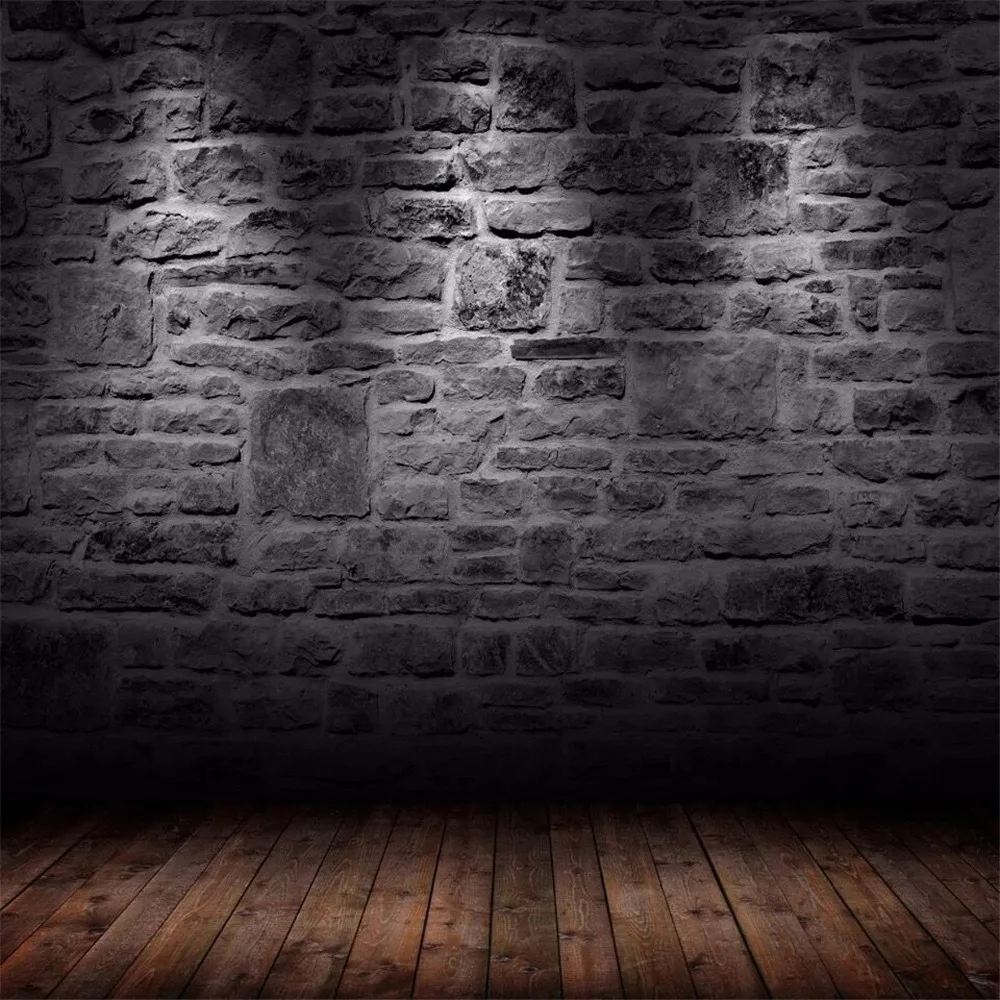 

Black Brick Wall Backdrop Photography Baby Newborn Photoshoot Props Kids Children Photo Studio Backgrounds Vintage Wooden Floor