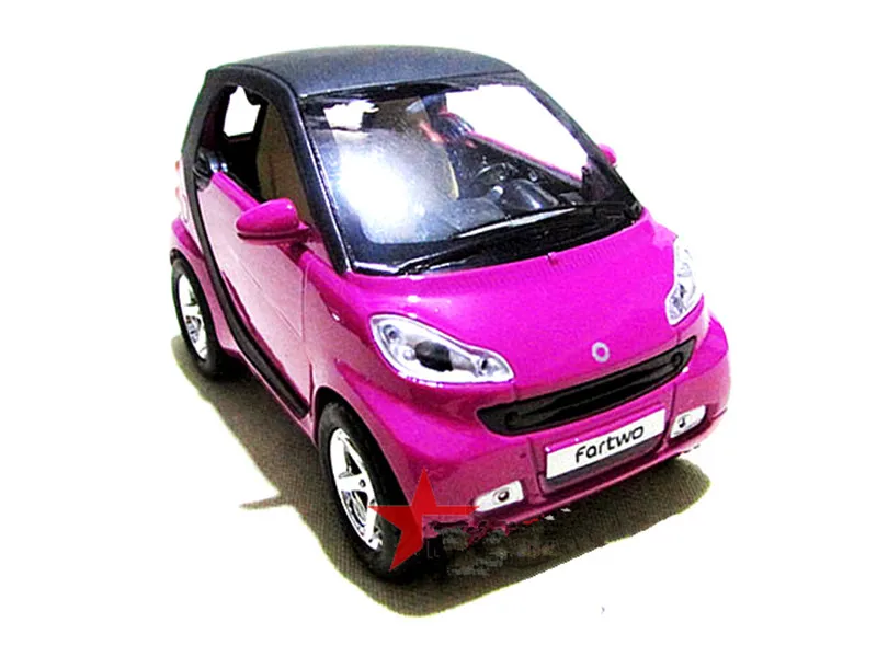 1:24 alloy tirare indietro auto, alta simulazione modello di Smart, metallo fonde sotto pressione, veicoli giocattolo, musical & lampeggiante, trasporto libero