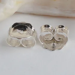 earnut,5.6mm solid 925 sterling silver earring backs friction butterfly back stopper plug ,1pair