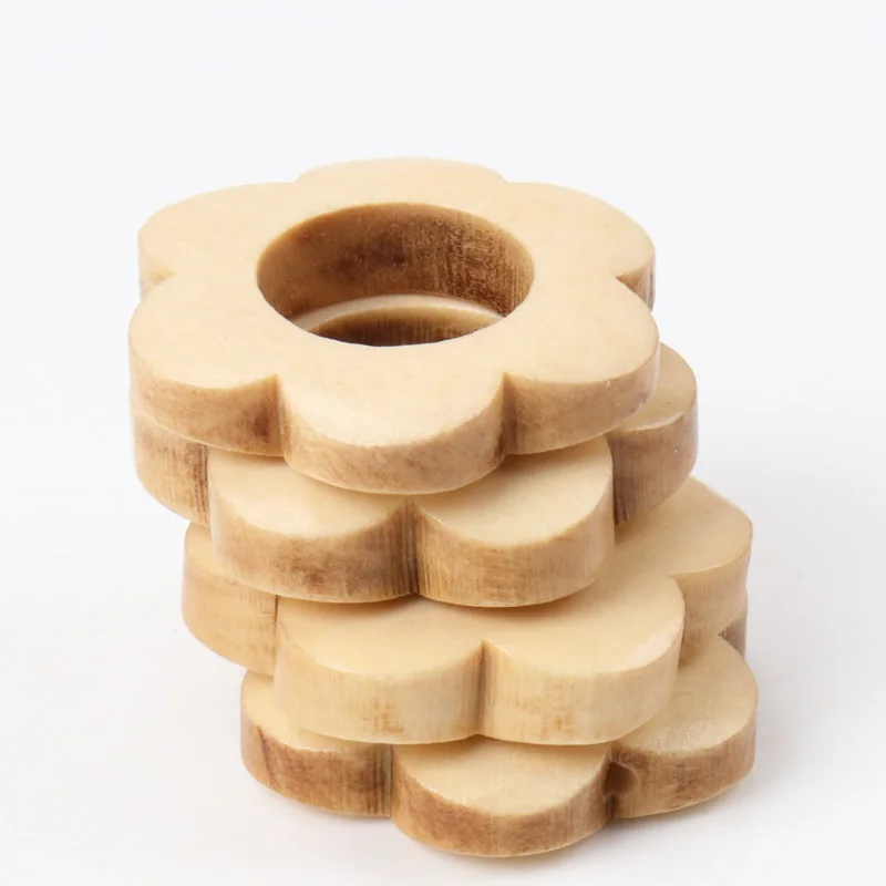 10pcs Natural Flower Garland Pattern Wooden Spacer Beads For Jewelry making DIY 26mm MT1499X