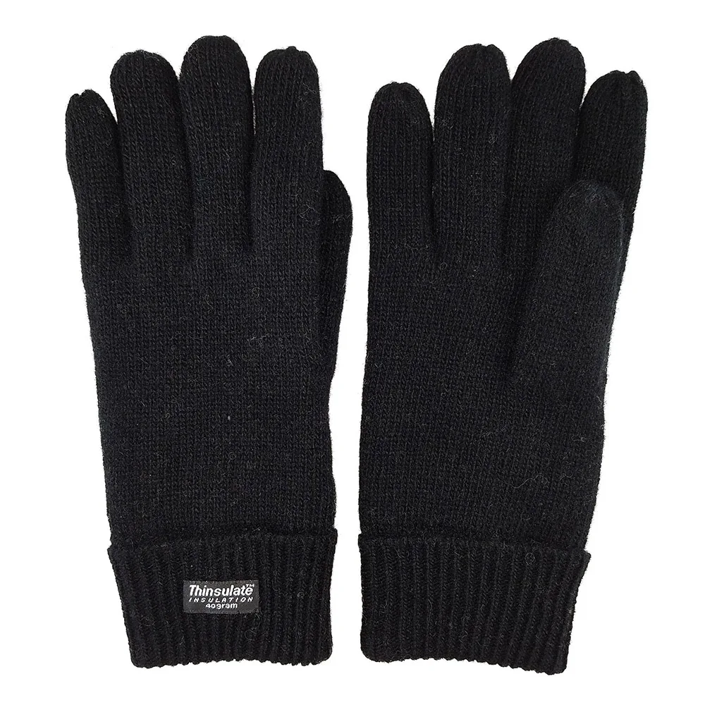 Bruceriver-guantes de punto para hombre, de lana pura, con forro fino