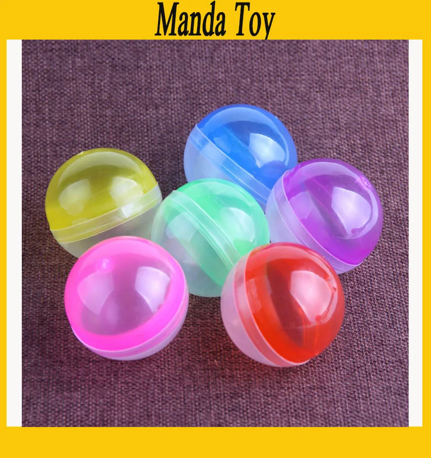 45mm Half Clear Half Colored Plastic Capsule Toy Capsules For Vending Empty Plastic Toys Ball 100pcs/Lot Free Shipping