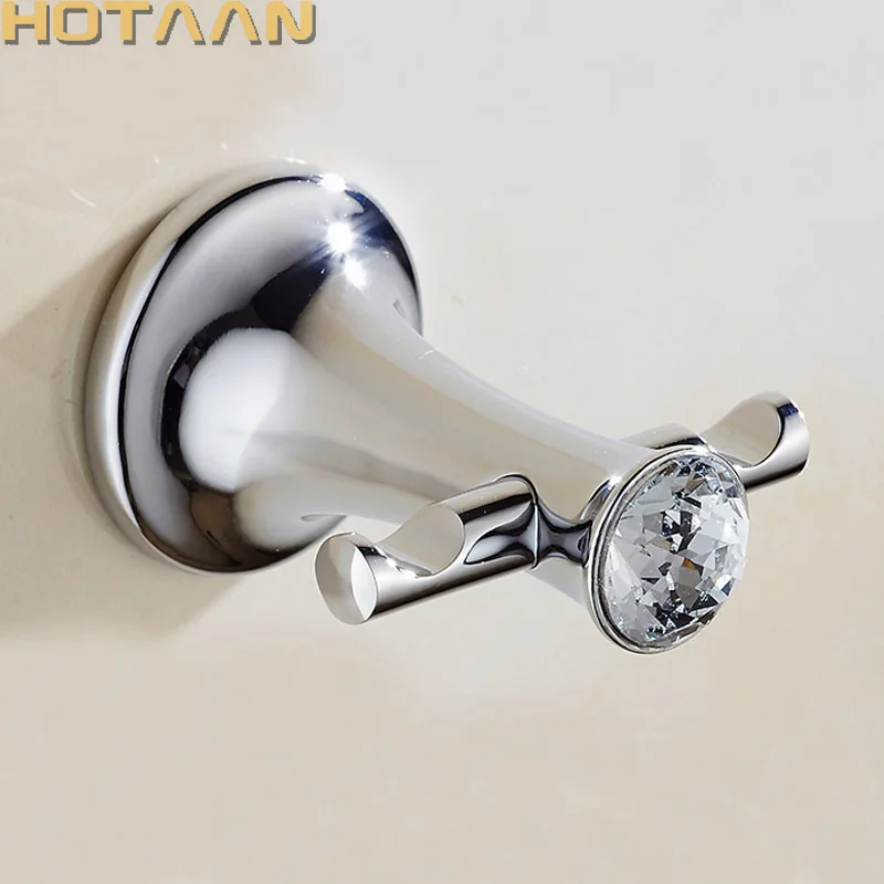 European Style Luxury Crystal zinc Gold Robe Hook Bathroom Hangings Gold Towel Rack Clothes Hook Home Decoration Bathroom 13802C