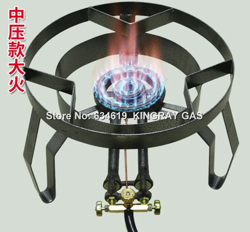 

Commercial Medium Pressure Gas Fire Burner Stove Cast Iron LPG / NG Gas Stove Soup Porridge Broth Cooking Burner