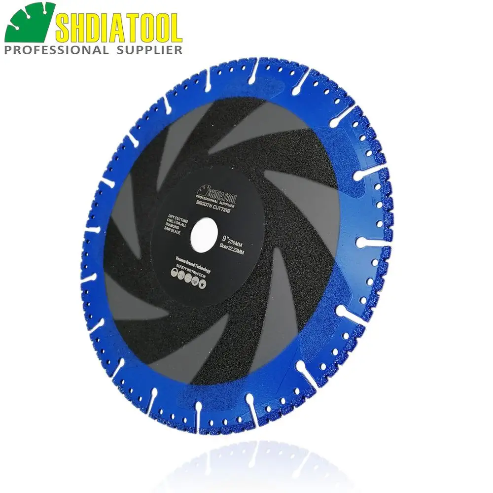 DIATOOL 2pcs 230mm Vacuum Brazed Diamond Blade For All Purpose 9" Demolition Blade For Stone Iron Steel