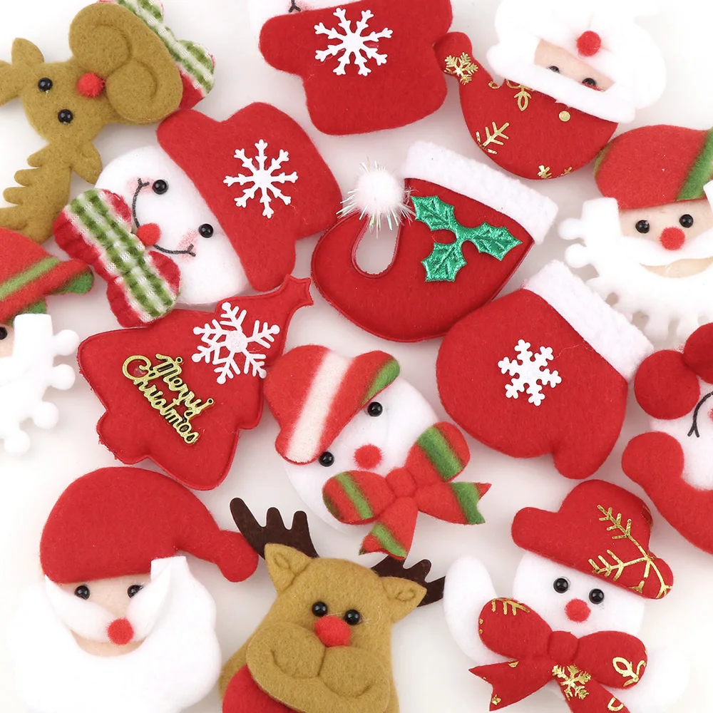 10PCS Merry Christmas Ornament plush snowman accessory Craft  New Year DIY Santa Claus Pendants Home Furnishing Tree Decoration - Image 2