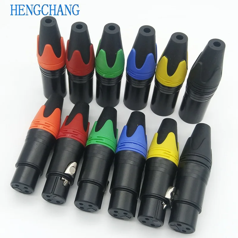 12 قطعة لون الذهب تصفيح XLR موصل الصوت ميكروفون التوصيل 3 القطب المتكلم موصل الذكور الإناث لتقوم بها بنفسك ميكروفون موصل