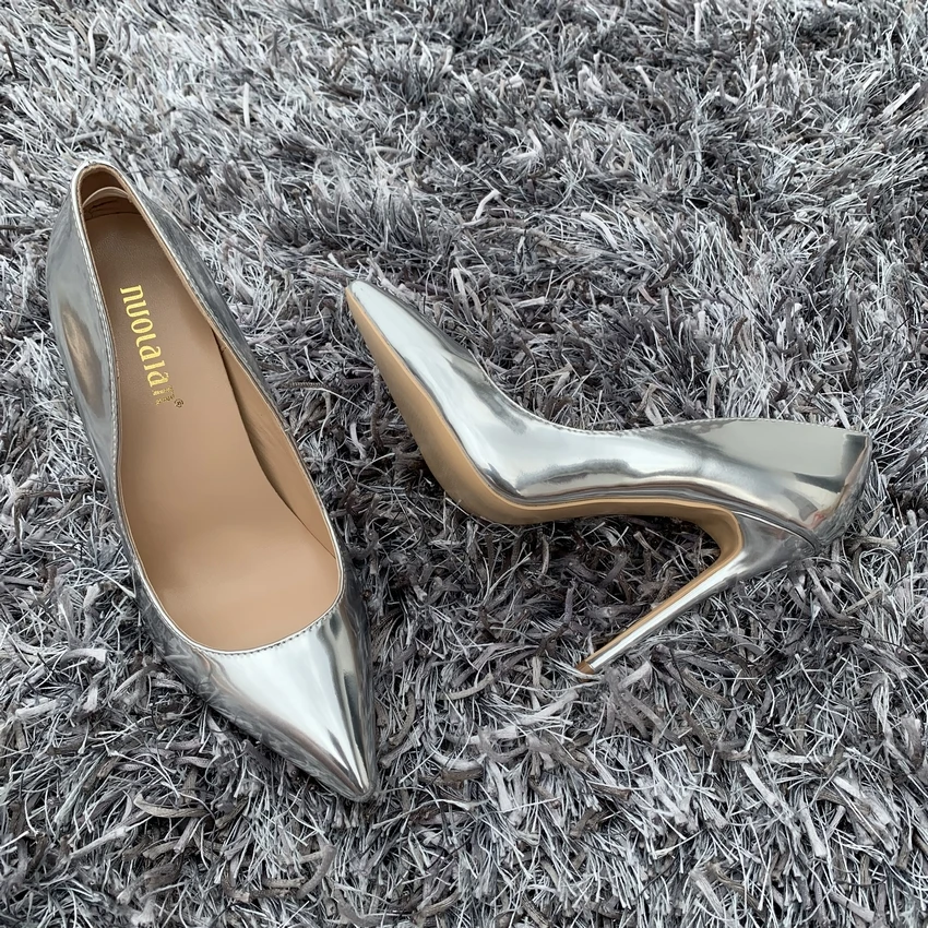 2019 Fashion Women Shoes Gold Patent Leather Wedding Woman Shoes Sexy Stilettos High Heels 12cm/10cm/8cm Pointed Toe Women Pumps