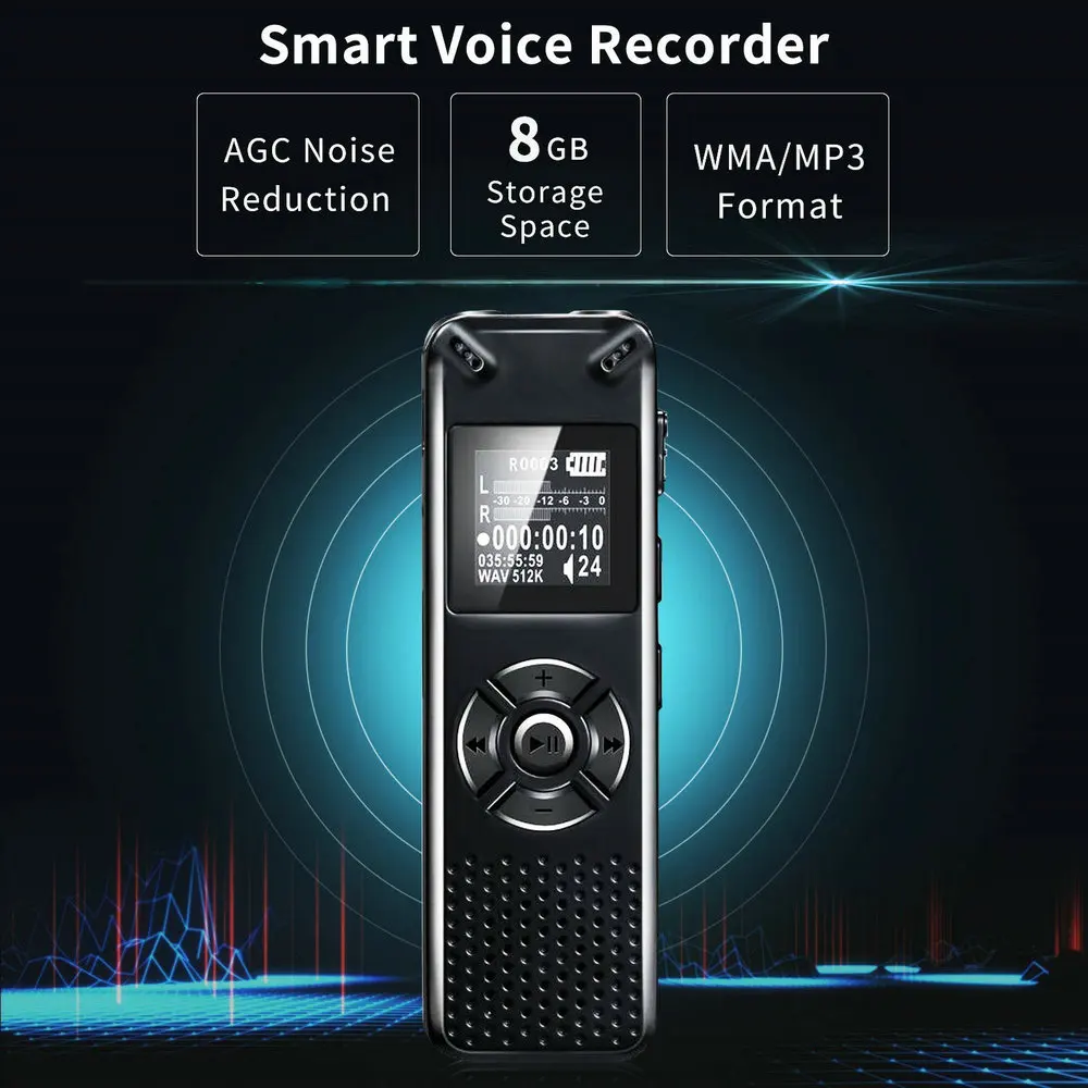 Vandlion Professional Smart Digital Voice Activated Recorder Portable HD Sound Audio Recording Dictaphone MP3 Recorder