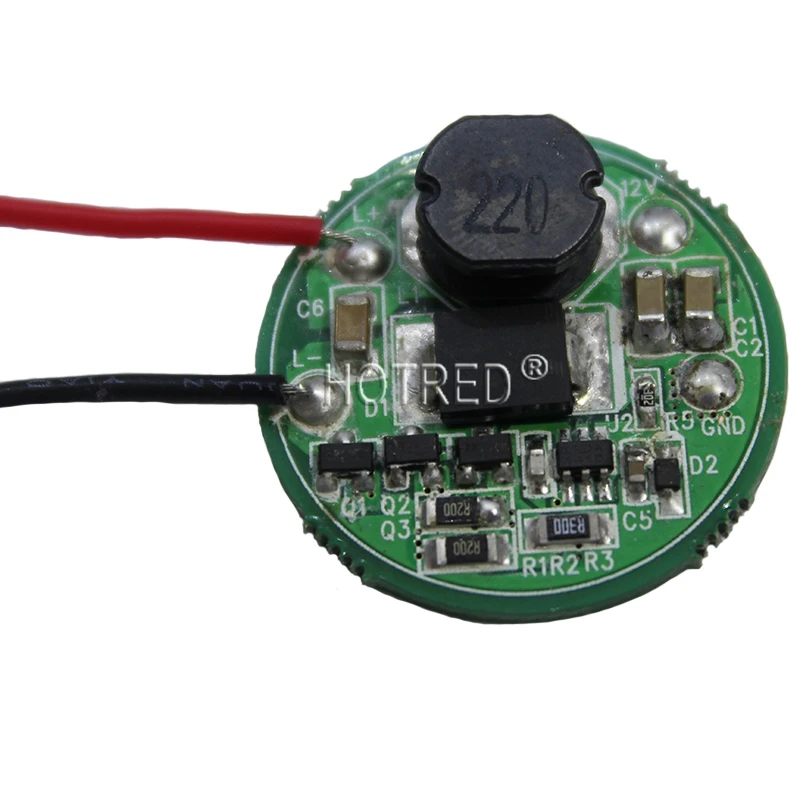 1pcs Input 3.7V~30V 27mm 10W LED Driver Power supply For 1~3PCS 10W XML T6/U2 XML2 flashlight 12V/24V Battery Car light DIY