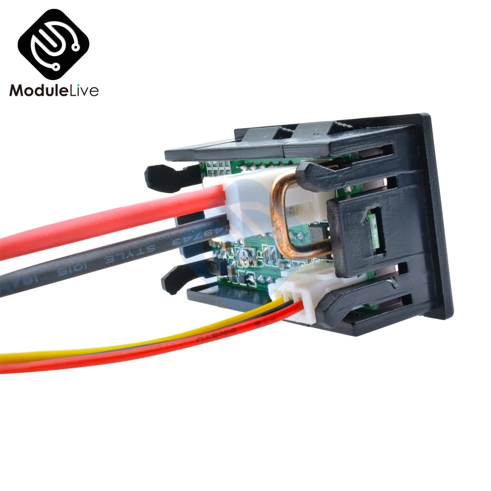 0.28 Inch Digitale Dc Voltmeter Amperemeter 4 Bit 5 Draden Dc 200V 10A Voltage Current Meter Voeding Rood blauw Led Dual Display