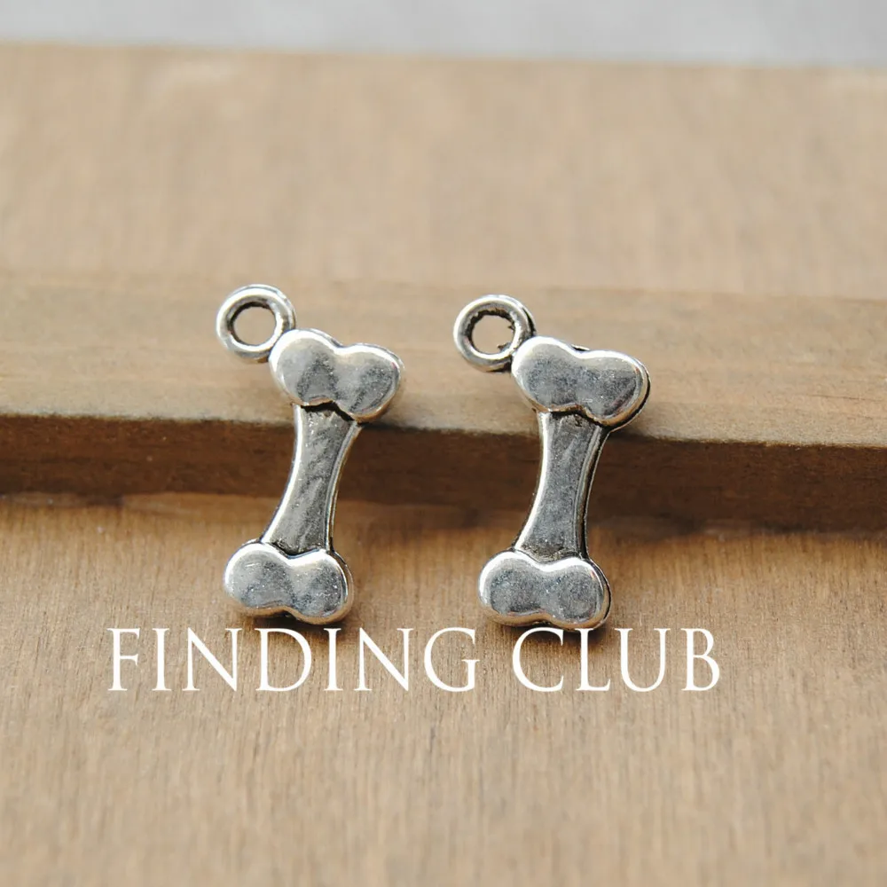 50pcs  Tibetan Silver Color Dog Bone Charms Pendant Findings Accessories DIY  Choker Necklace A697