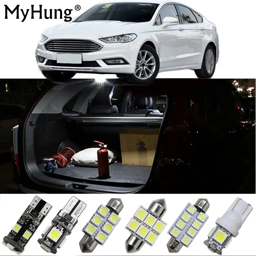 For Ford Fusion EDGE Car Led Interior Light Replacement Bulbs Dome Map Lamp Light Bright Front Dome Lights White 17PCS