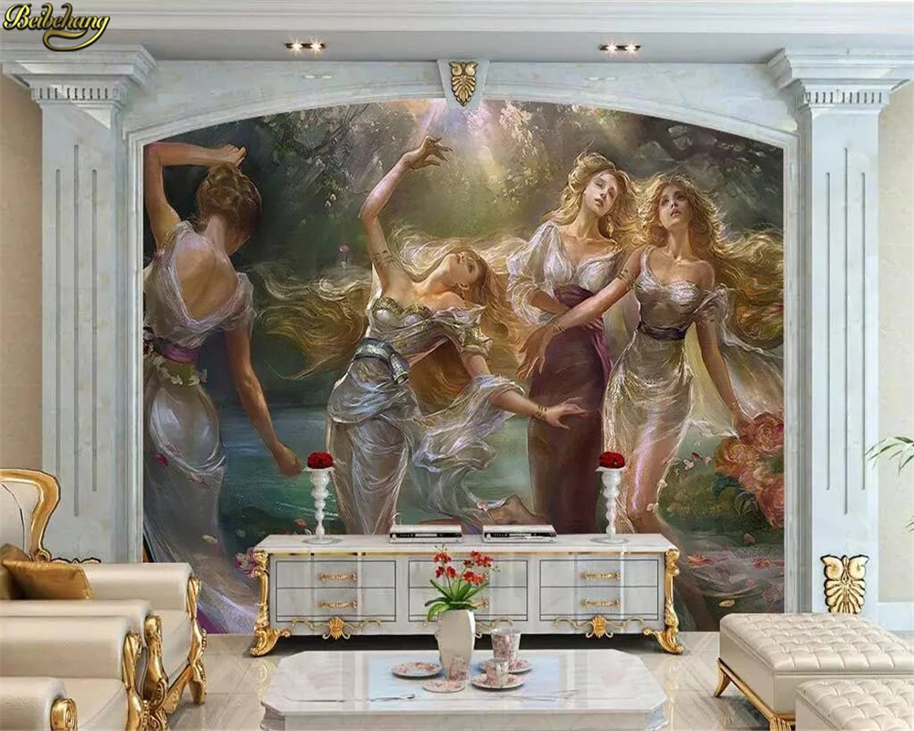 Custom photo wallpaper mural European beauty oil painting TV background wall papers home decor papel de parede 3d