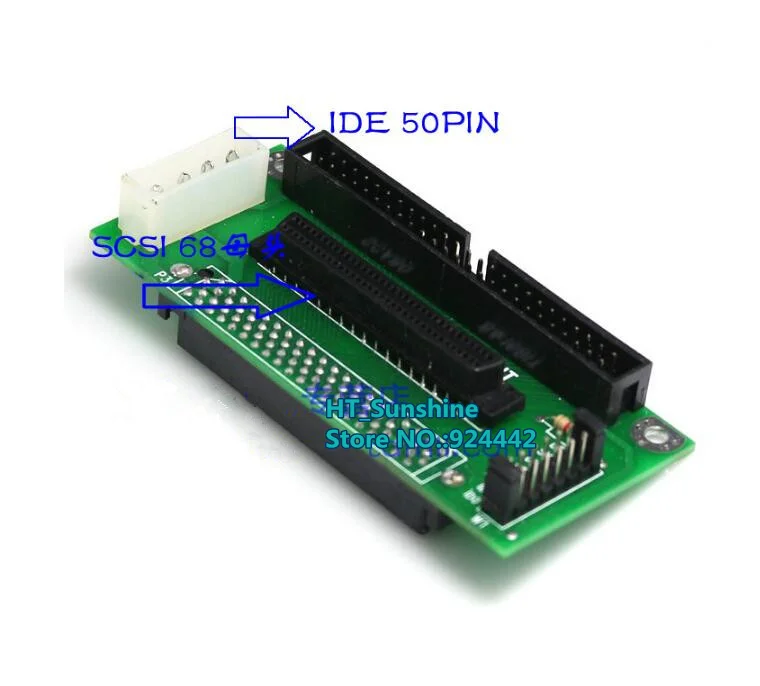 Wholesale SCSI SCA 80 Pin to 68 Pin to 50 Pin IDE Hard Disk Adapter Converter Card Module Board Card For Hard Disk 1pcs/lot