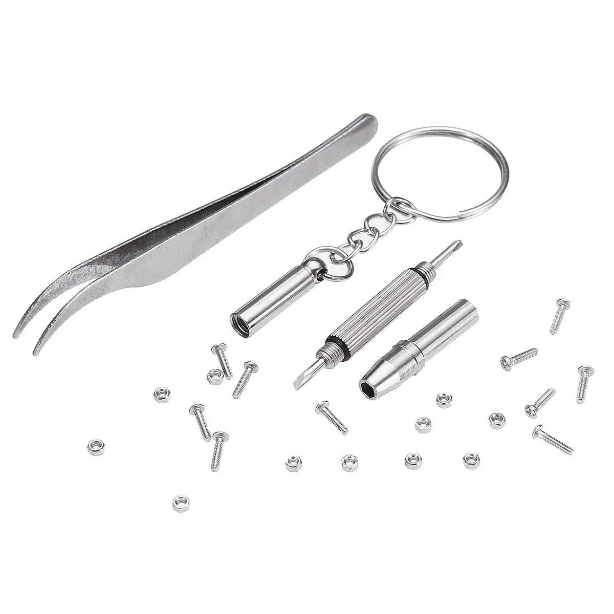 

In stock 1000 Pcs Glasses Screws Nut Assortment + 1 Pc Screwdriver + 1 Pc Tweezers, Glasses Repair Kit Screws for Glasses Optica