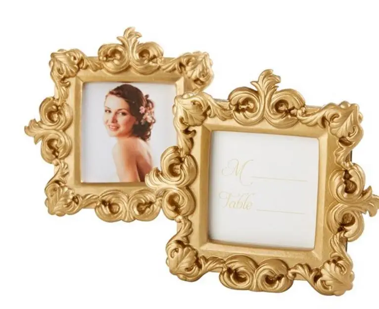 100pcs lot wedding favors party gifts Baroque gold place name card holder photo frame decoration SN1874