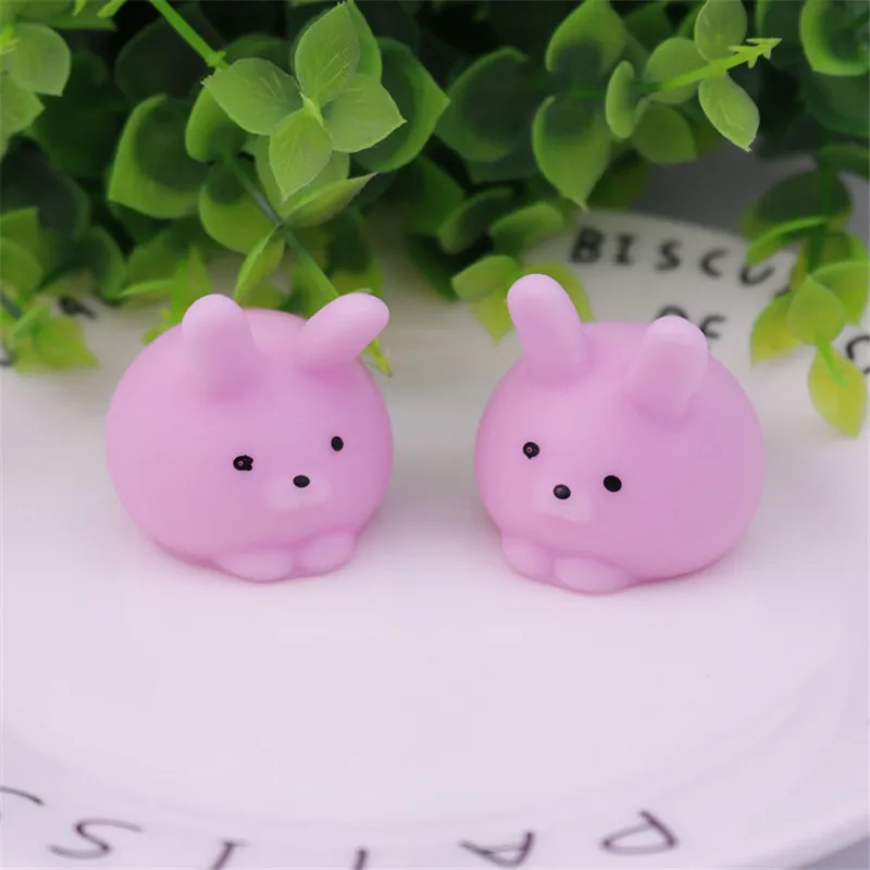 2Pcs/Lots Squishy Bunny Toys Rubber Cute Cartoon Anti-Stress Funny Stress Reliever Simulation Charm Slow Rebounding Toys For Kid