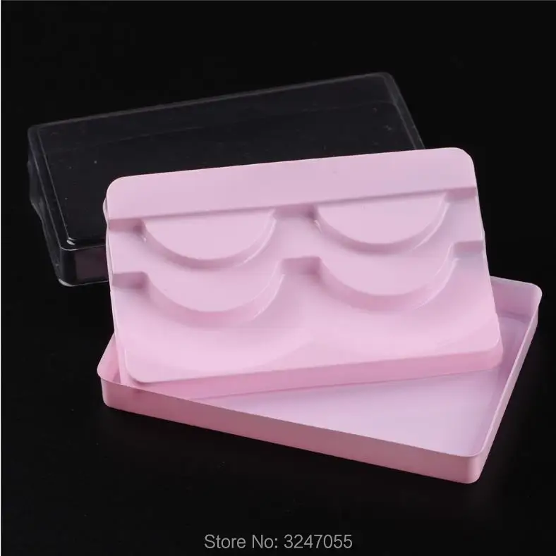 100pcs/lot 80*50*10mm Empty Fake Eyelashes Storage Container, DIY Pink Blister Package for Cosmetic Eyelashes, Eye Beauty Tool