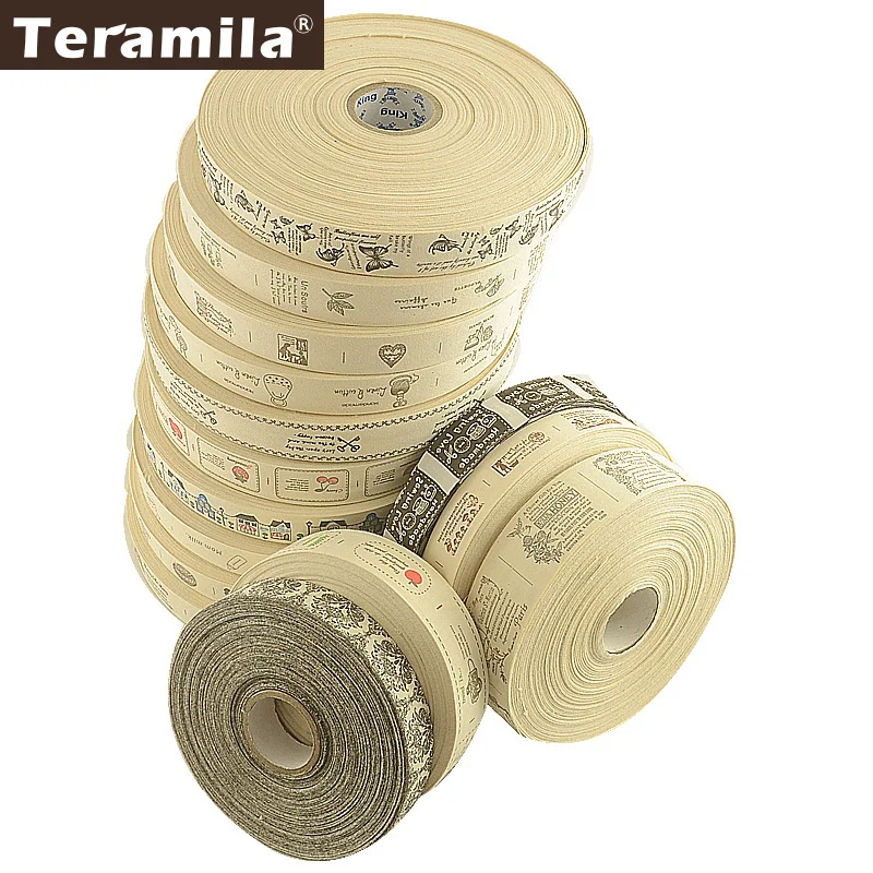 Teramila-Baumwoll-Kleidungsetiketten, Bänder, 2 m/Lot, Etiquetas, handgefertigt, DIY, Nähen, Basteln, Kleidung, Steppdecke, Zubehör, 2,5 cm, 3 cm, 4 cm Breite – Detail 10