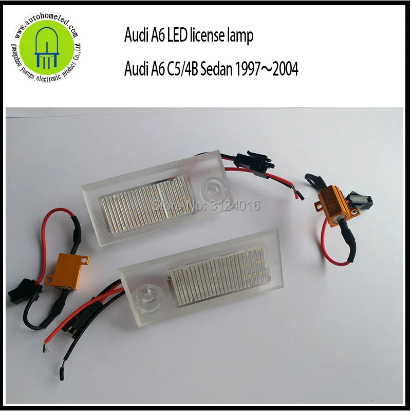 2PC x dahosun 3014SMD License Plate Light Lamp for Audi A6  C5 4B Sedan 1997~2004