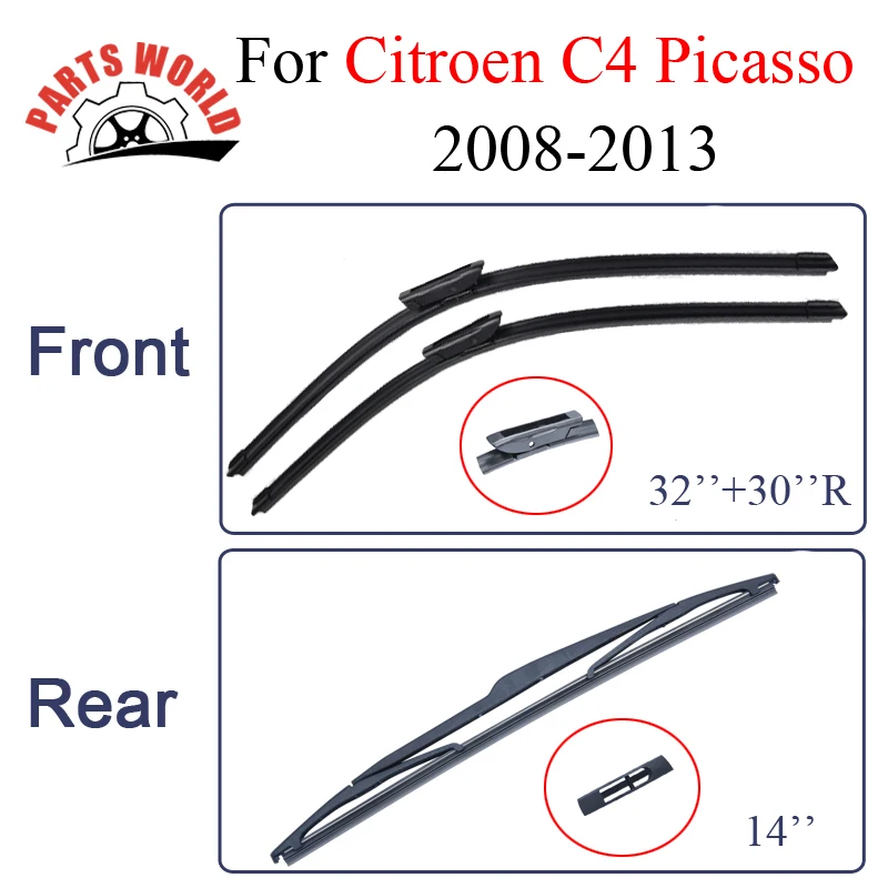 

Partsworld Wiper Blades For Citroen C4 Picasso 2008 2009 2010 2011 2012 2013 Brush