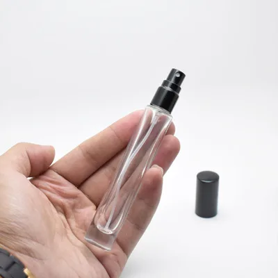 10 pçs/lote 3ml 5ml 10ml Garrafa de Perfume de Vidro Portátil Atomizador de Alumínio Recipiente Cosmético Vazio Novo