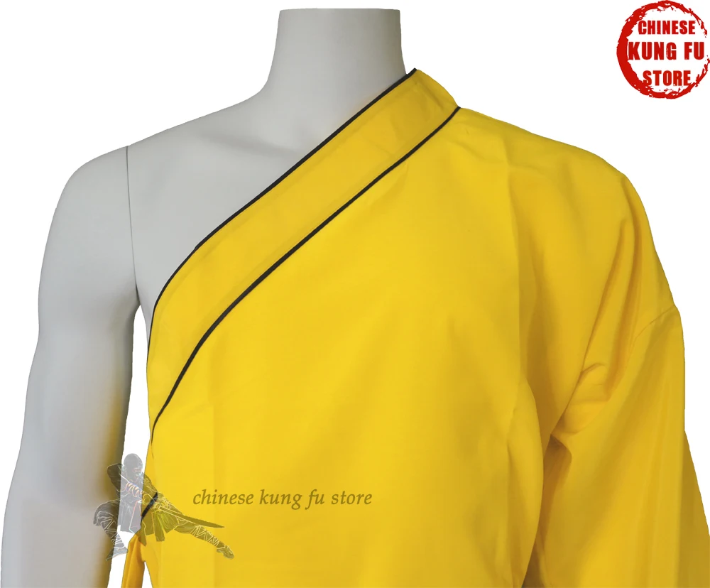 Yellow Color One-sleeve Shaolin Monk Suit Kung fu Martial arts Tai chi Wing Chun Suit for Kids and Adults