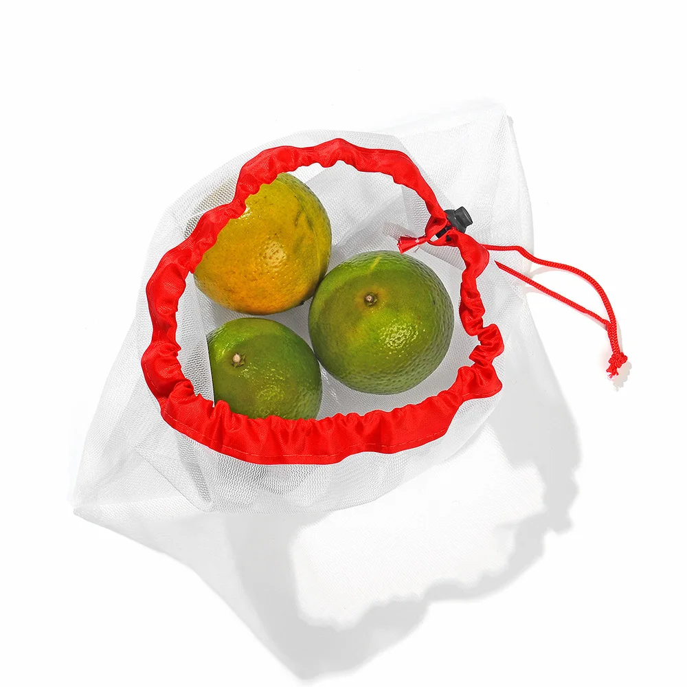 1pcs Reusable Mesh Produce Bags Washable Eco Friendly Lightweight Bags For Grocery Shopping Storage Fruit Vegetable Net Bag